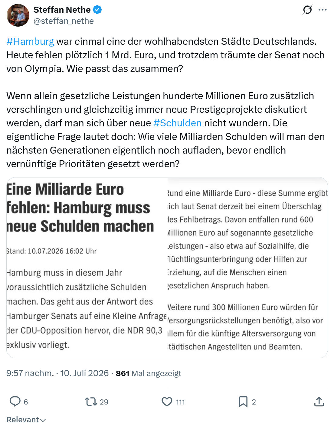 Steffan Nethe: #Hamburg war einmal eine der wohlhabendsten...