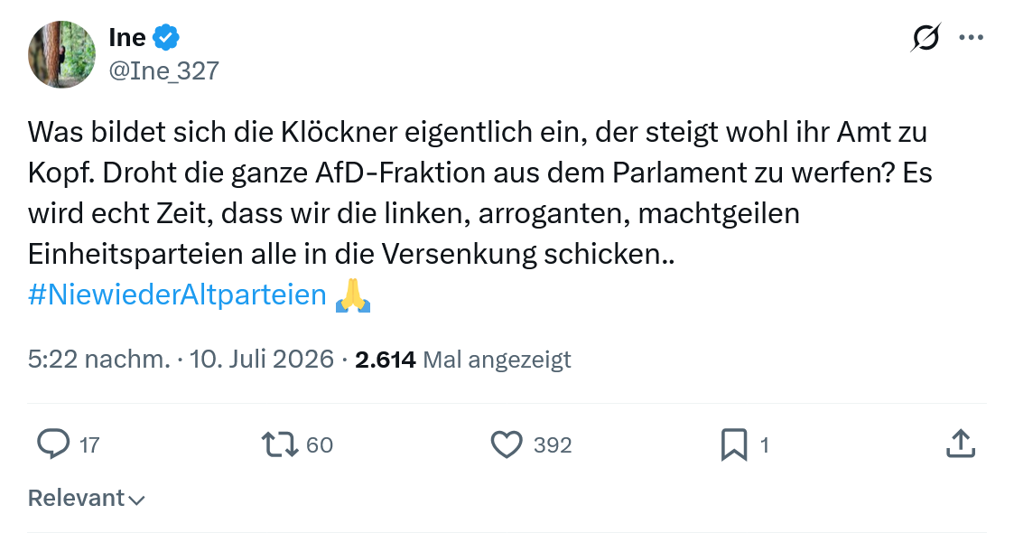 Ine: Was bildet sich die Klöckner...