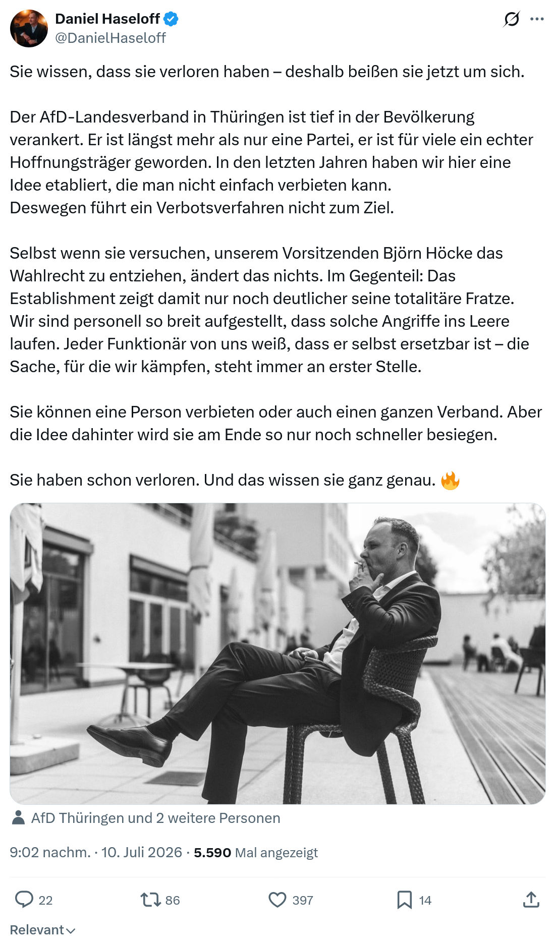 Daniel Haseloff: Sie wissen, dass sie verloren haben...