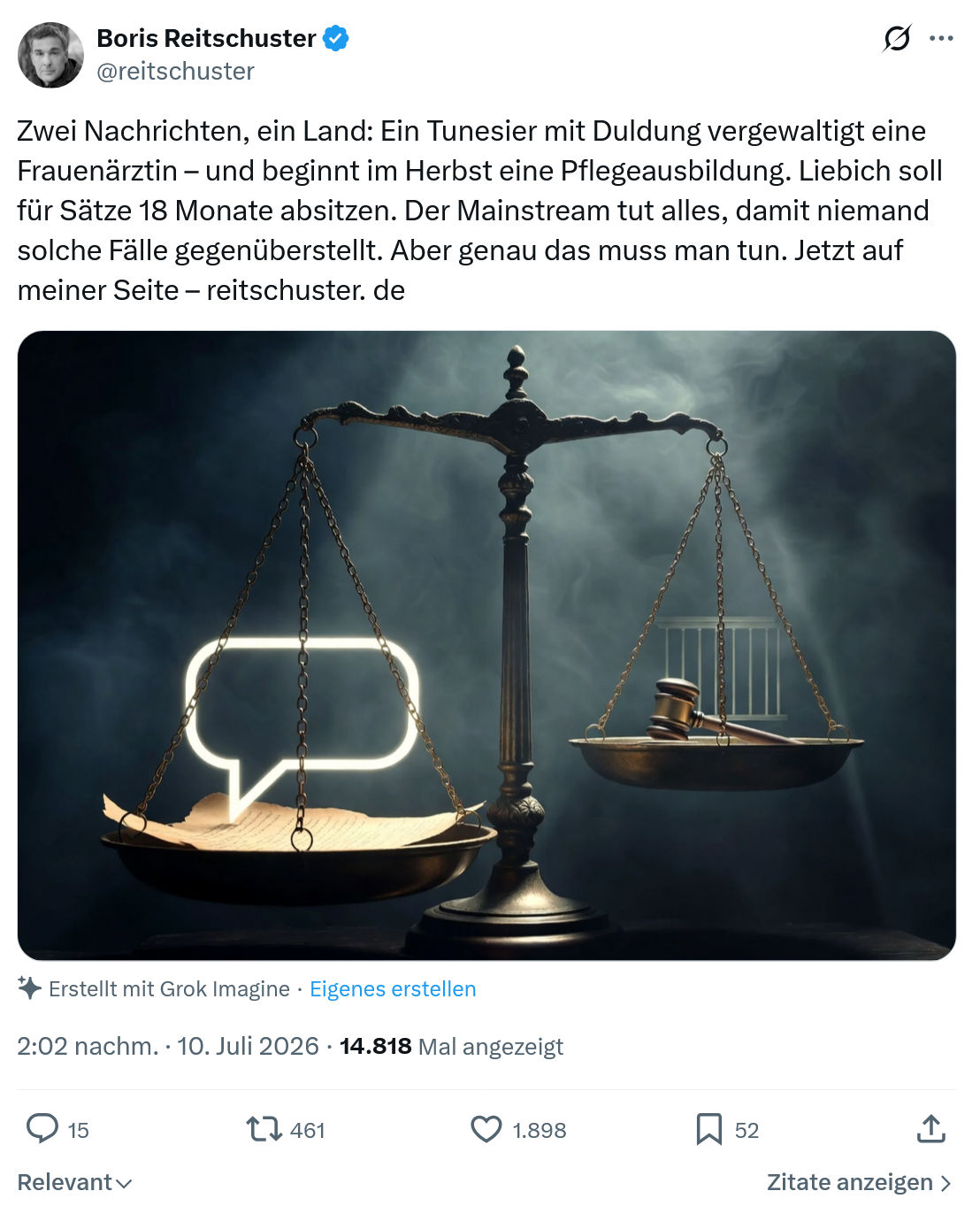 Boris Reitschuster: Zwei Nachrichten...