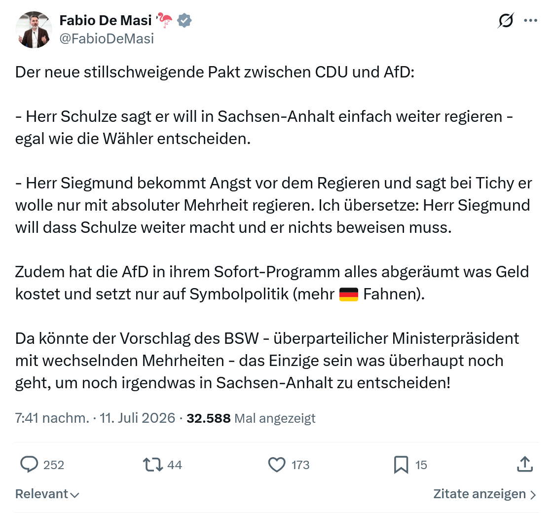 Fabio De Masi: Der neue stillschweigende Pakt zwischen CDU und AfD...