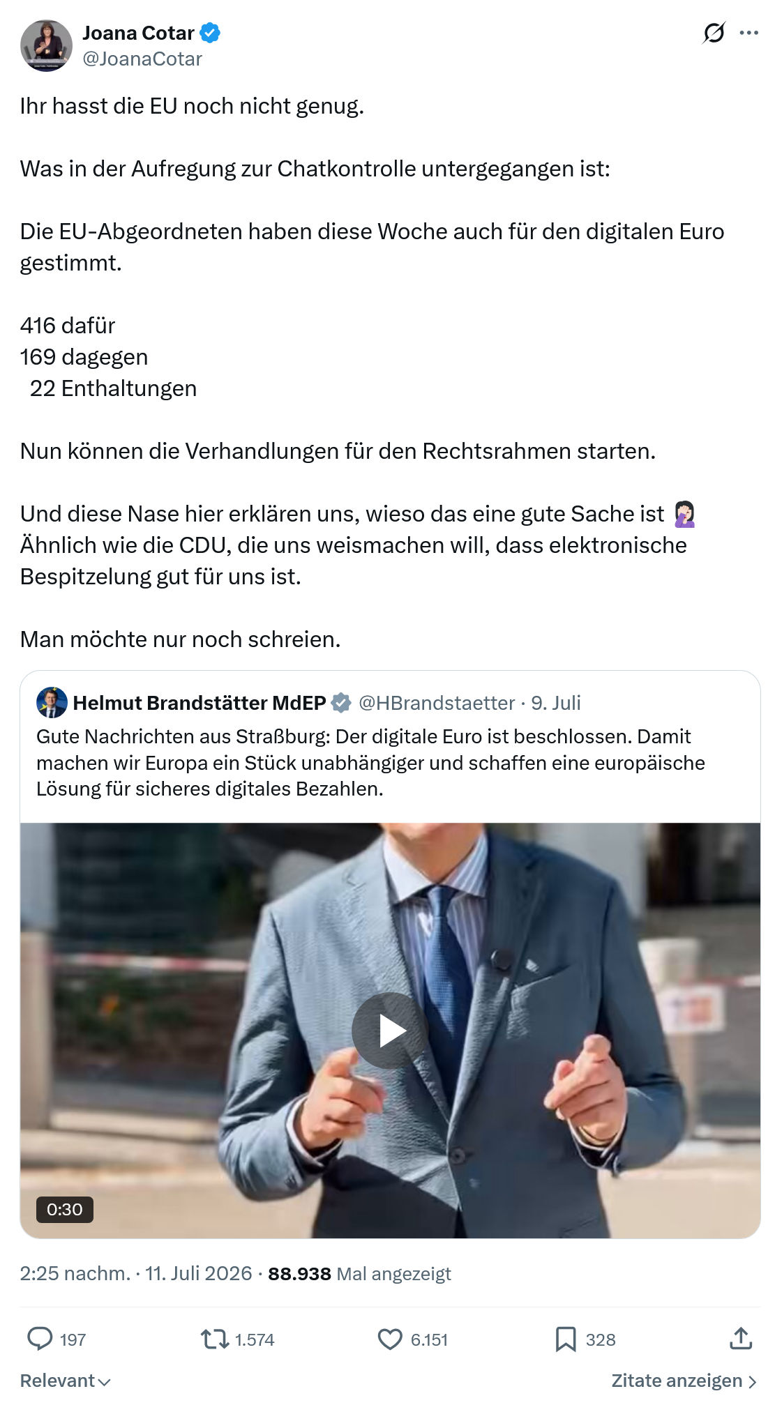 Joana Cotar: Ihr hasst die EU noch nicht genug...