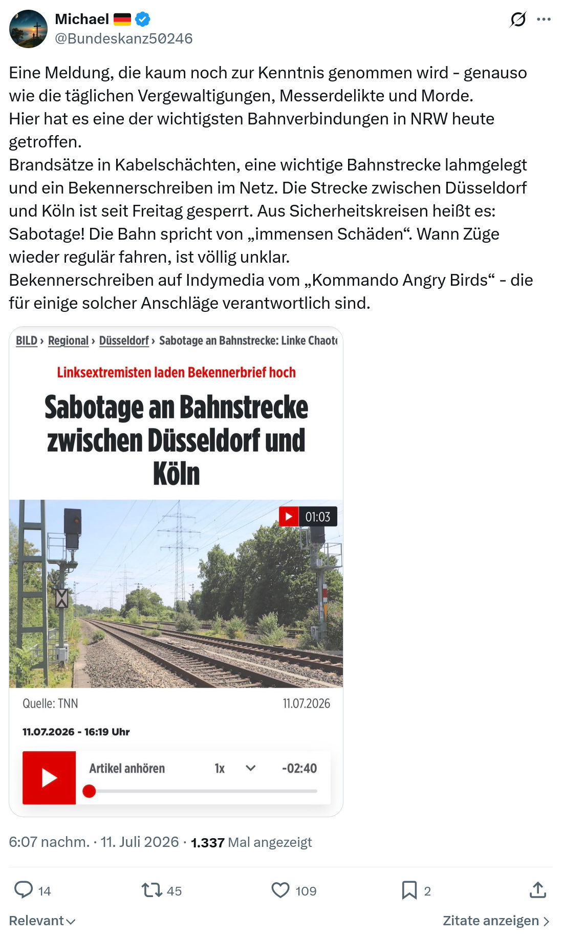 Michael: Eine Meldung, die kaum noch zur Kenntnis genommen wird...