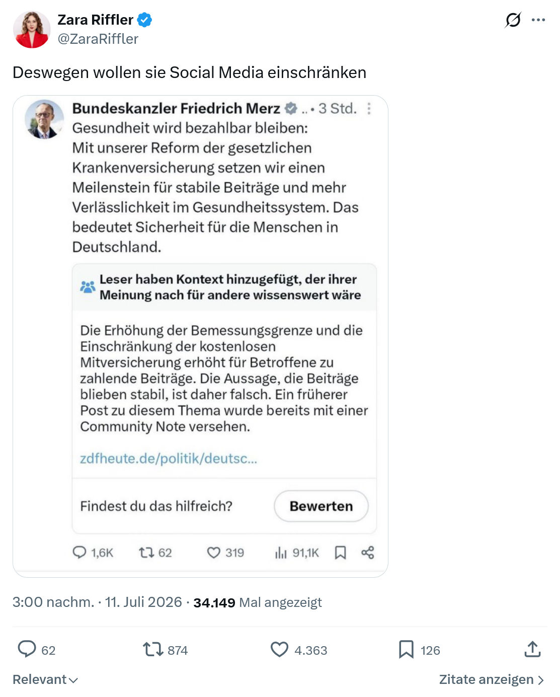 Zara Riffler: Deswegen wollen...