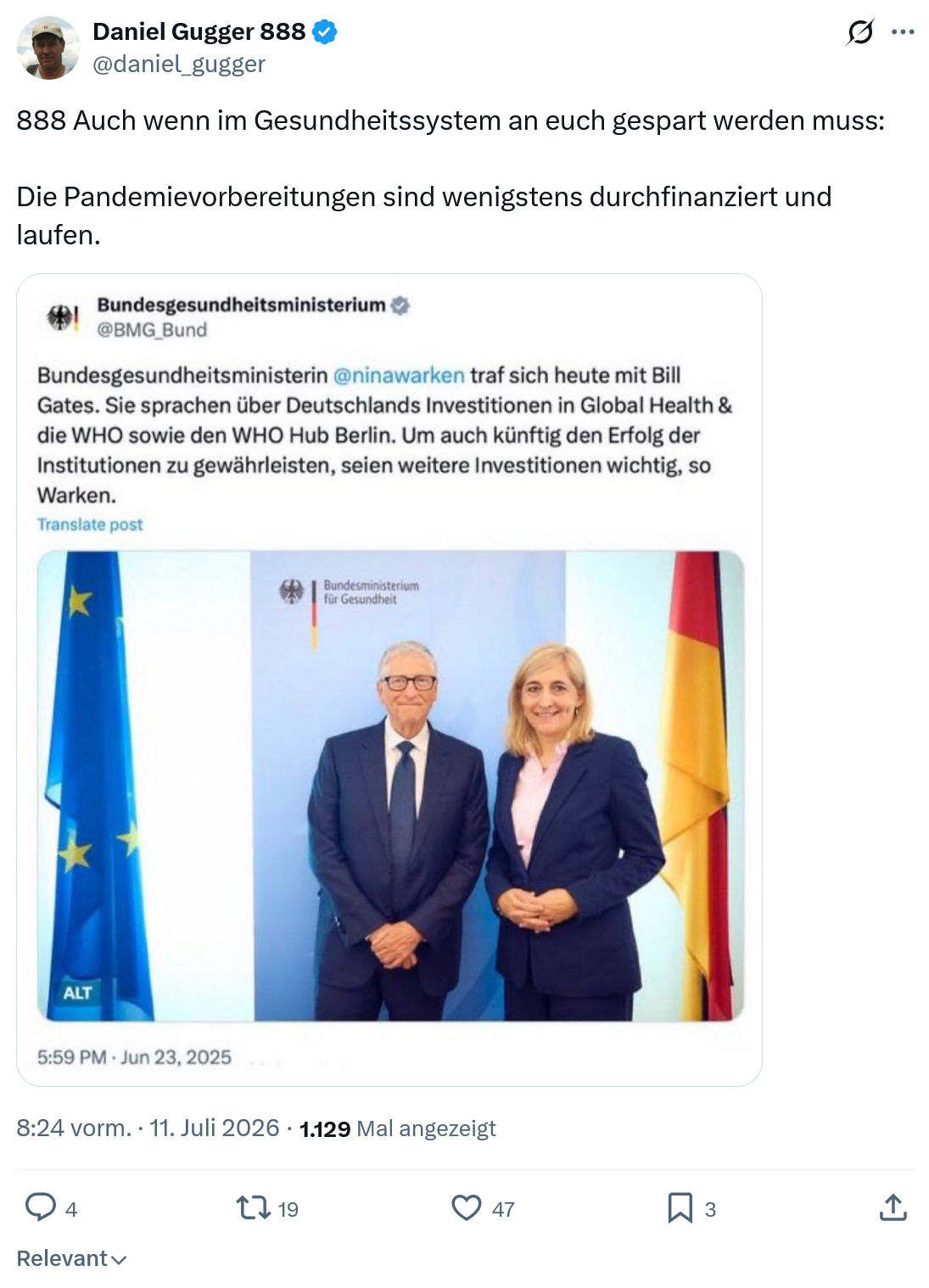 Daniel Gugger: 888 Auch wenn im Gesundheitssystem...