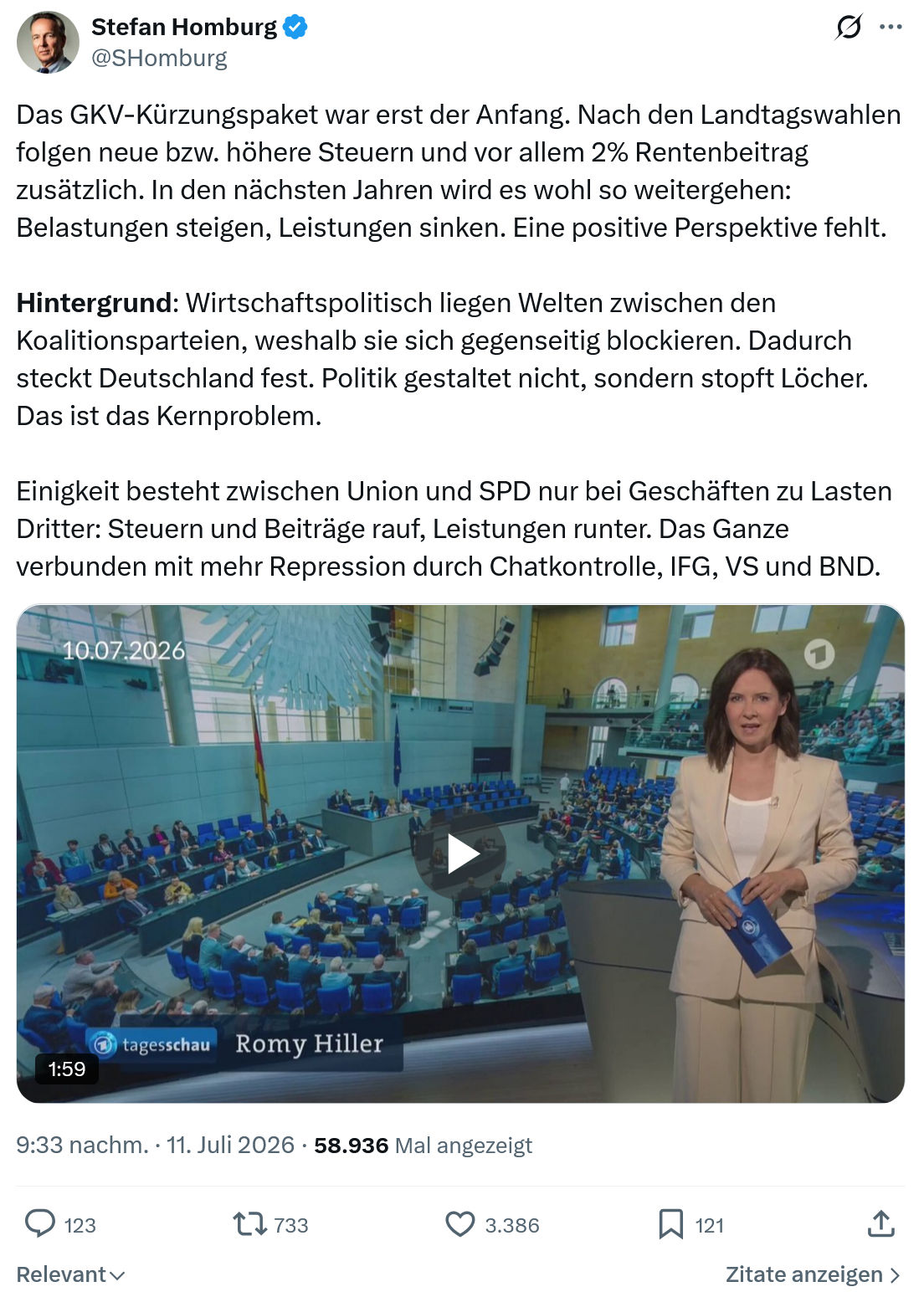 Stefan Homburg: Das GKV-Kürzungspaket war erst der Anfang...