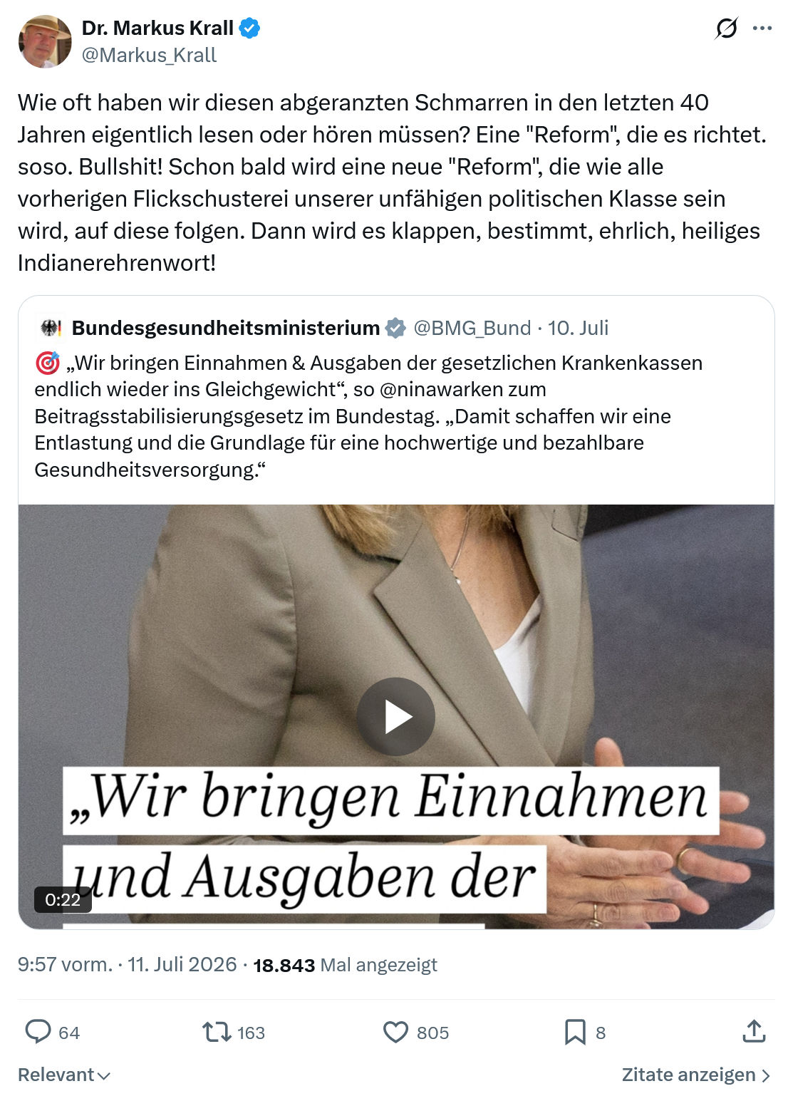 Markus Krall: Wie oft haben wir diesen abgeranzten Schmarren...