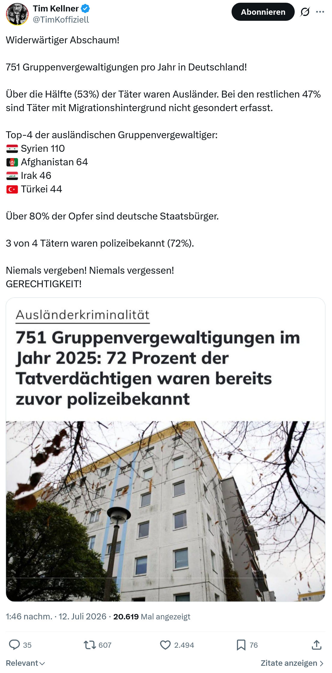 Tim Kellner: Widerwärtiger Abschaum...