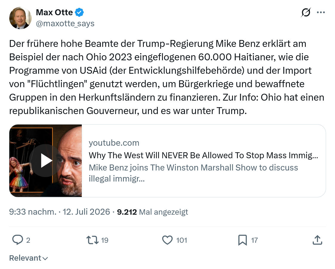 Max Otte: Der frühere hohe Beamte der Trump-Regierung Mike Benz...