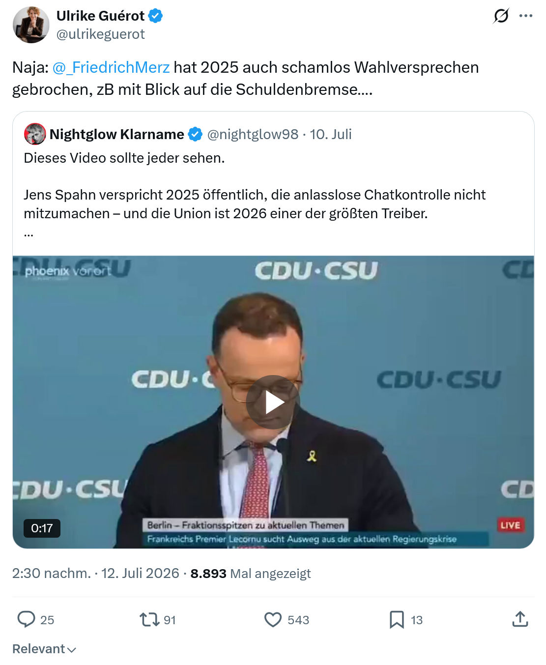 Ulrike Guérot: Naja: @_FriedrichMerz hat 2025 auch schamlos...