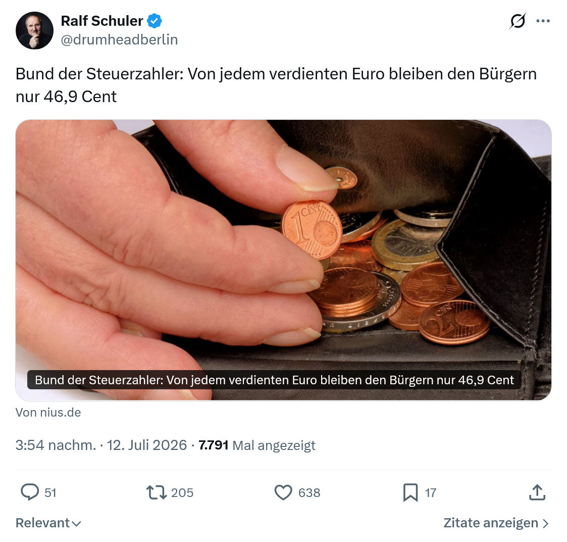 Ralf Schuler: Bund der Steuerzahler...