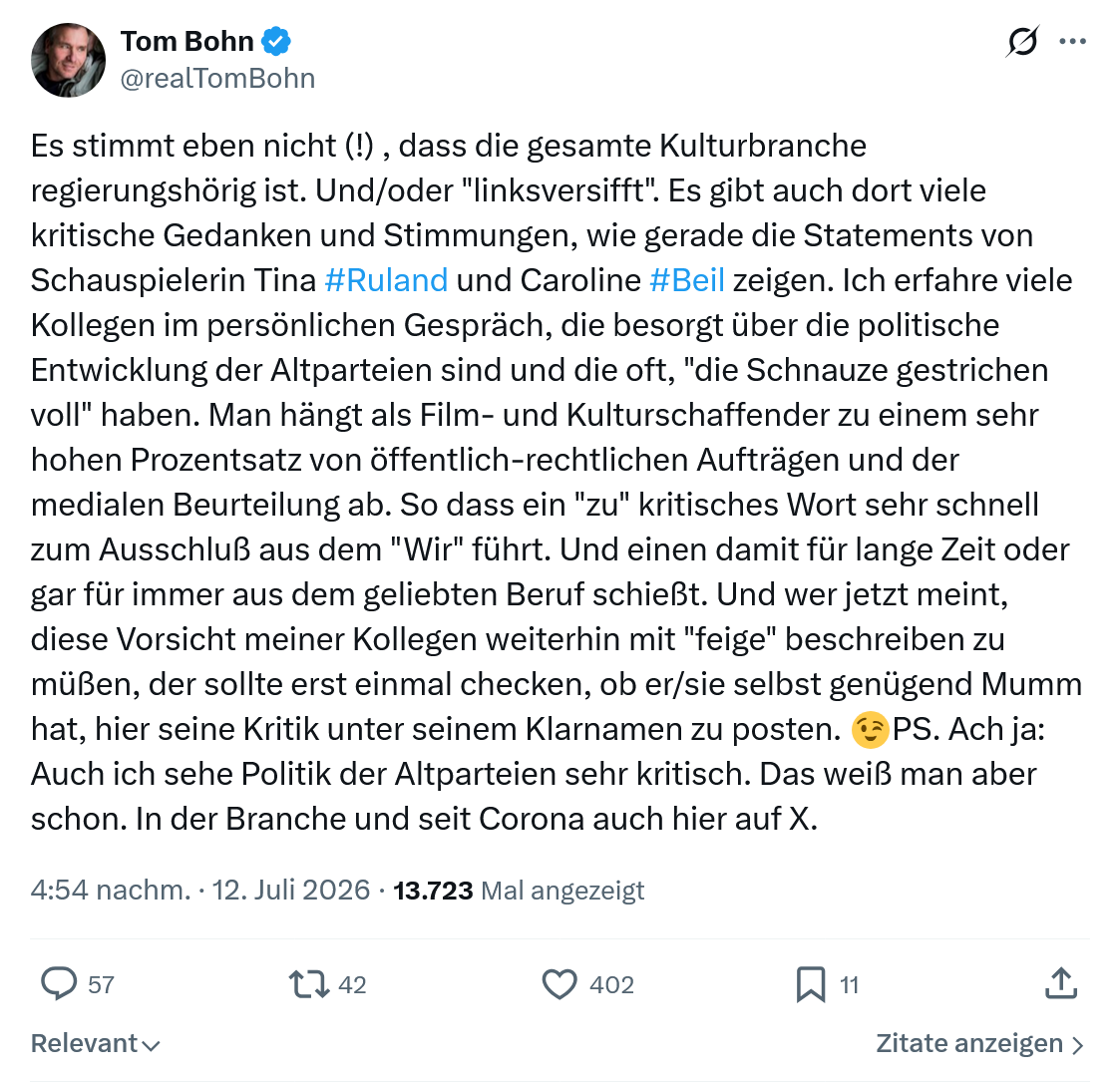 Tom Bohn: Es stimmt eben nicht...