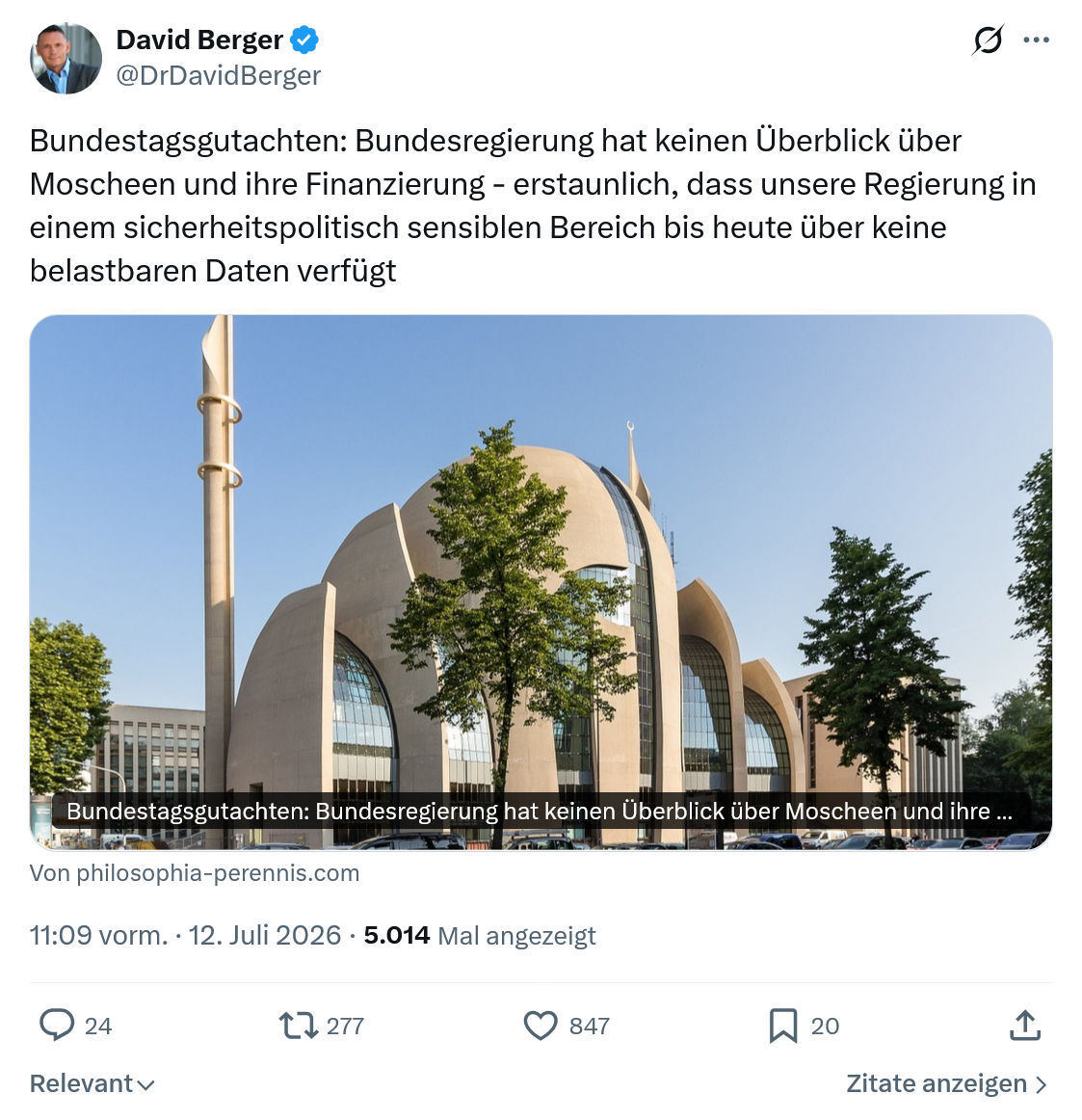 David Berger: Bundestagsgutachten...