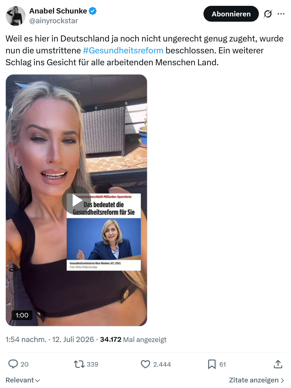 Anabel Schunke: Weil es hier in Deutschland ja noch nicht ungerecht genug zugeht...