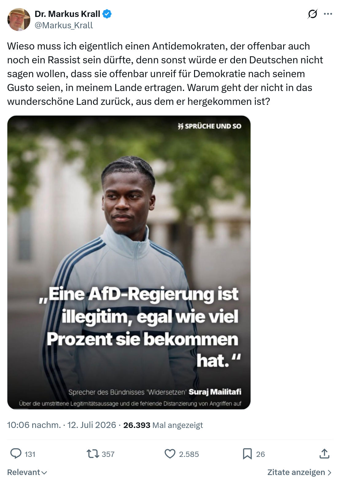 Markus Krall: Wieso muss ich eigentlich einen Antidemokraten...