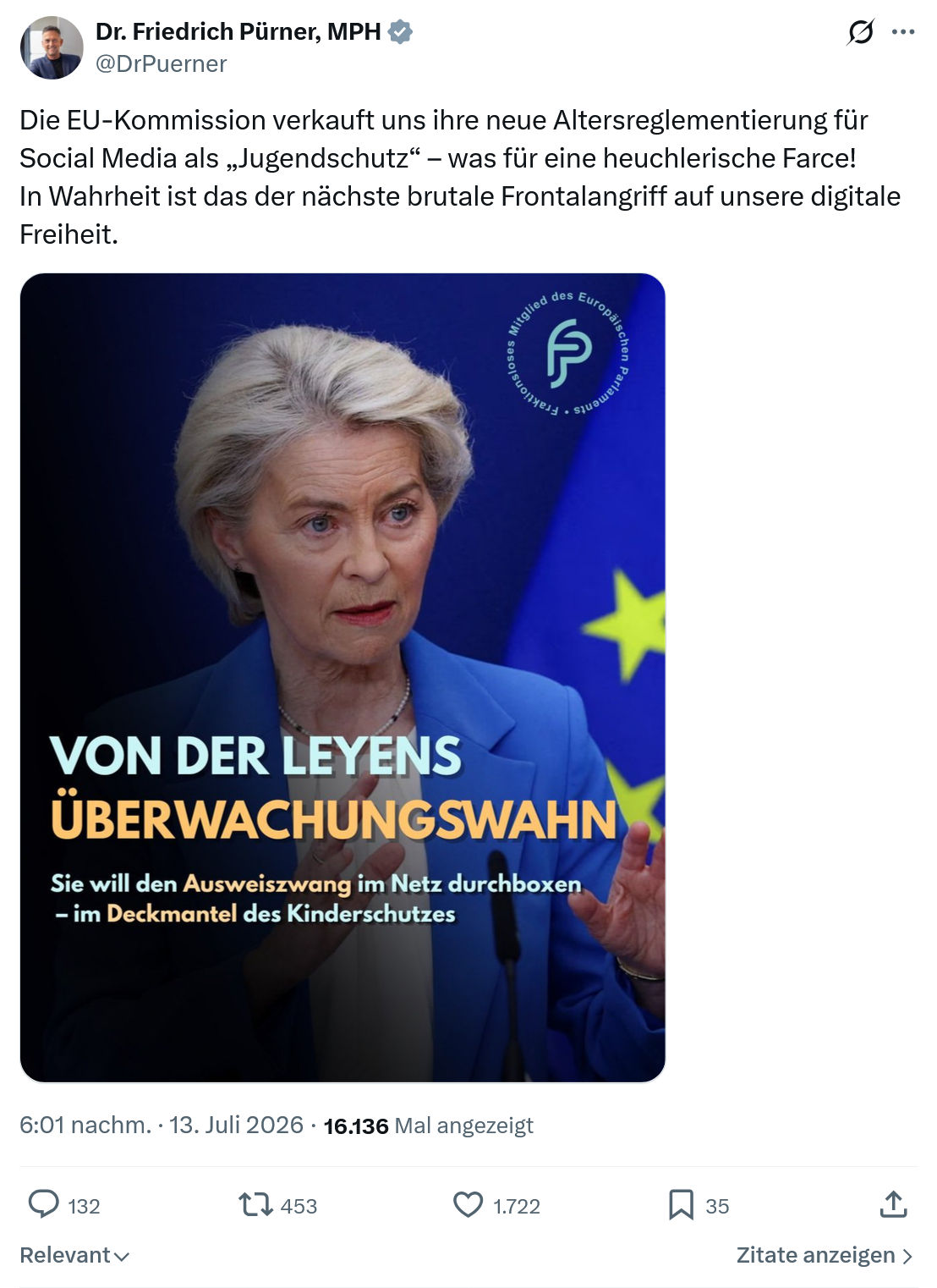 Friedrich Pürner: Die EU-Kommission verkauft...