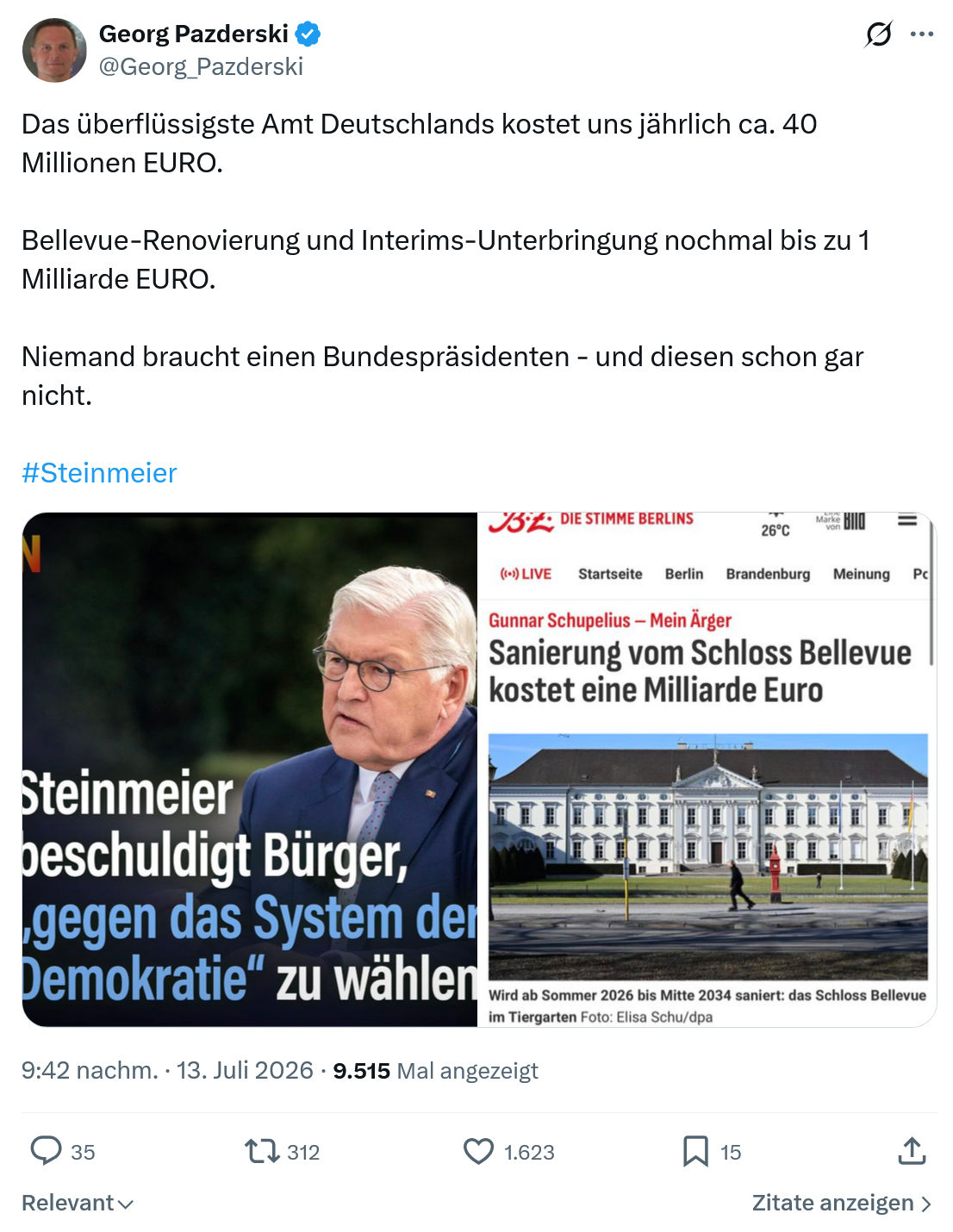 Georg Pazderski: Das überflüssigste Amt Deutschlands...