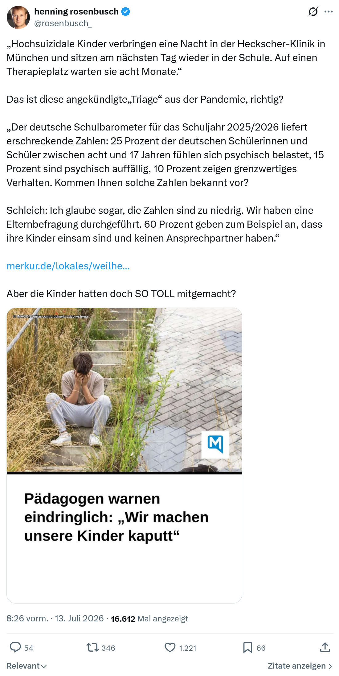 henning rosenbusch: Hochsuizidale Kinder verbringen eine Nacht...