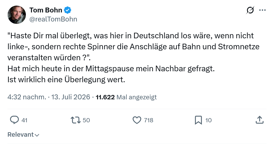 Tom Bohn: Haste Dir mal überlegt...