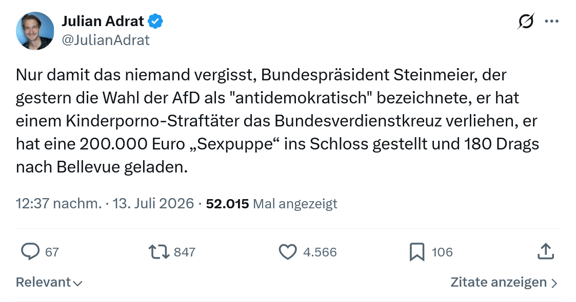 Julian Adrat: Nur damit das niemand vergisst...