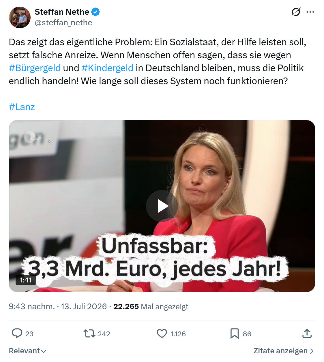 Steffan Nethe: Das zeigt das eigentliche Problem...