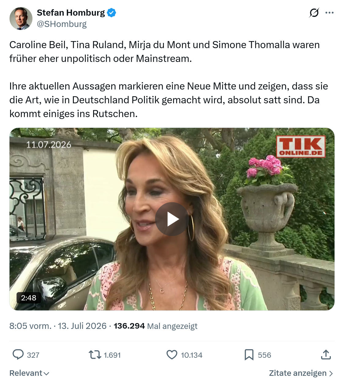Stefan Homburg: Caroline Beil, Tina Ruland, Mirja du Mont...