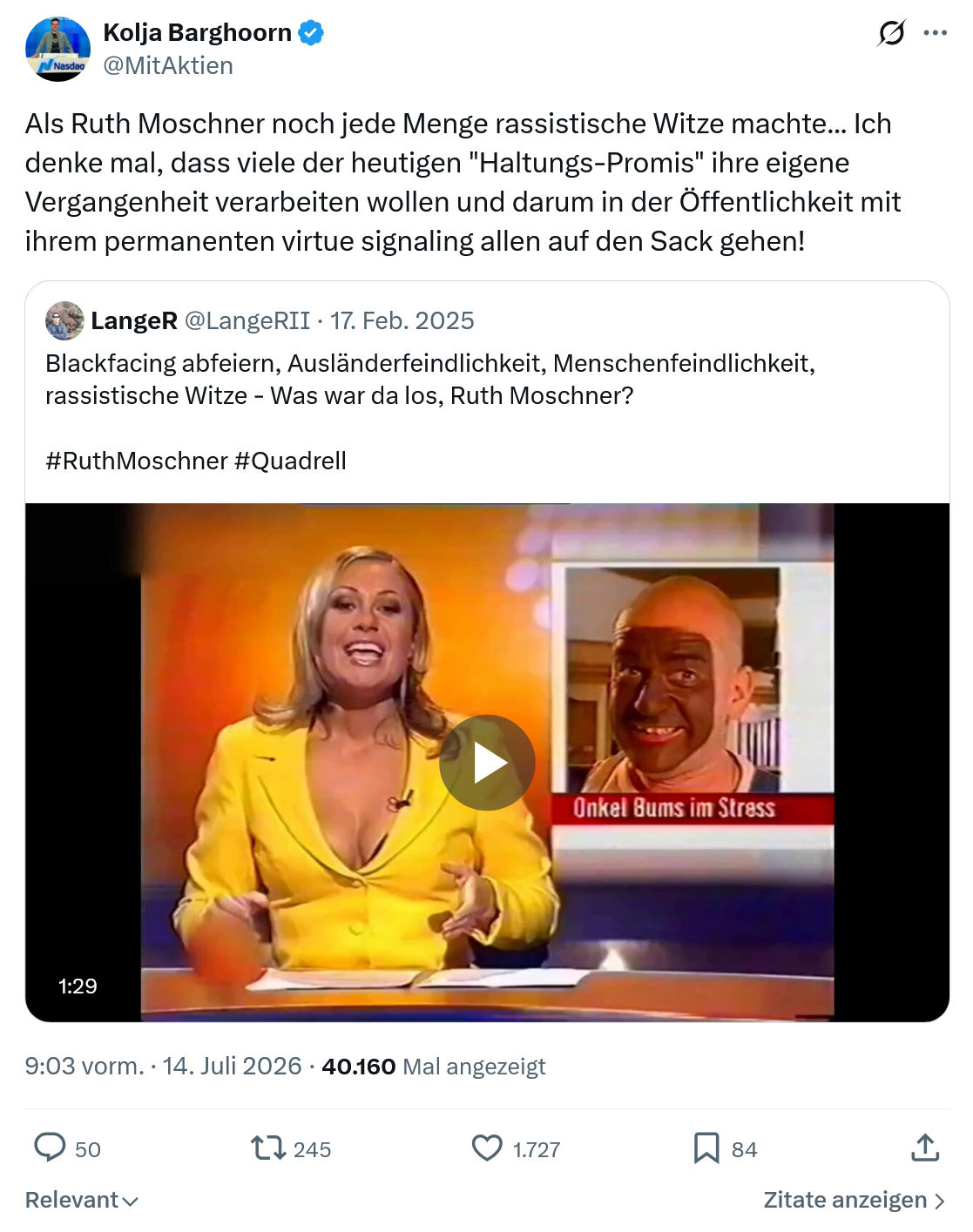 Kolja Barghoorn: Als Ruth Moschner noch jede Menge...