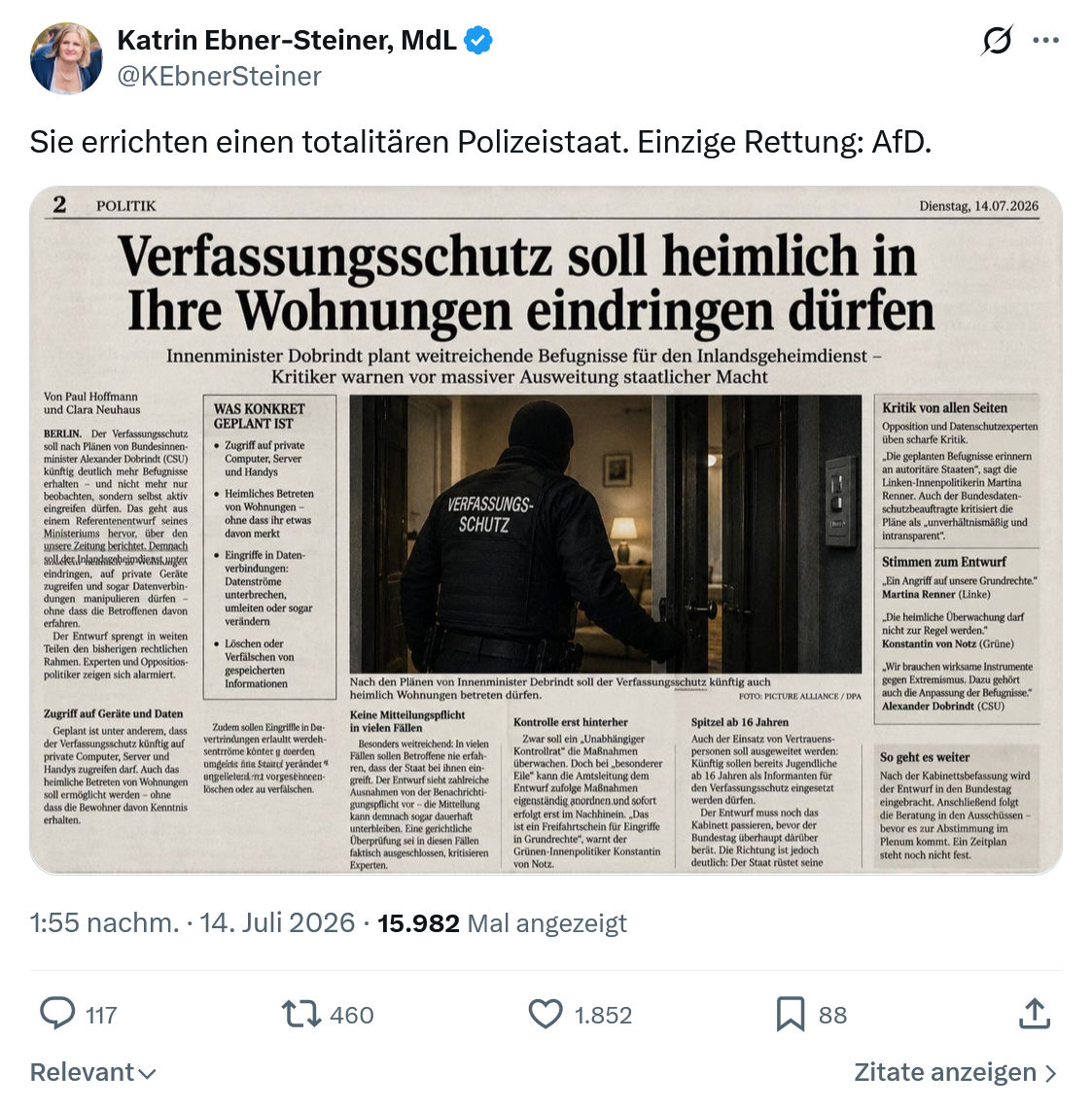 Katrin Ebner-Steiner: Sie errichten einen...