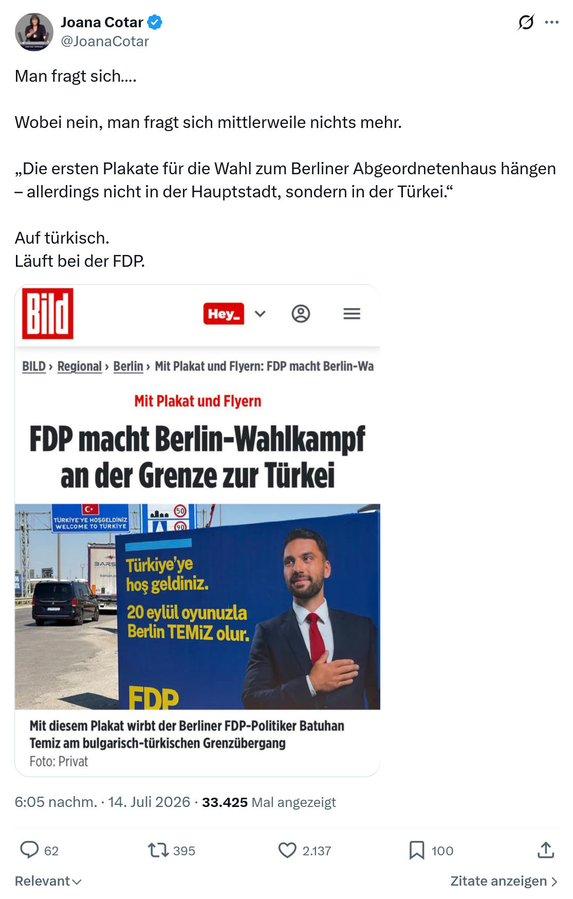 Joana Cotar: Man fragt sich...