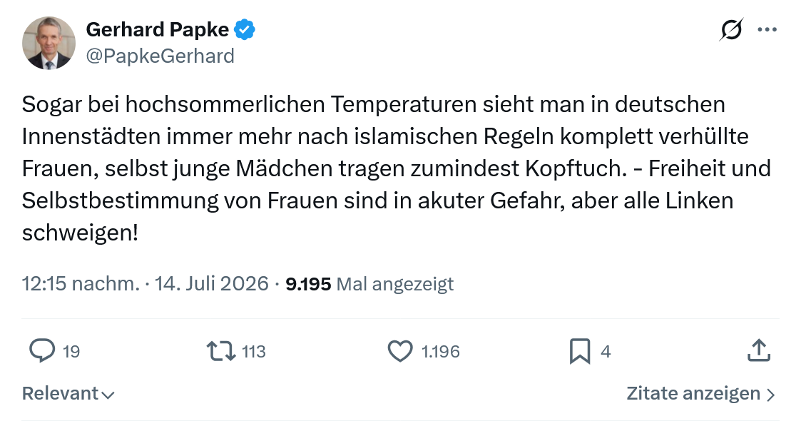 Gerhard Papke: Sogar bei hochsommerlichen Temperaturen...