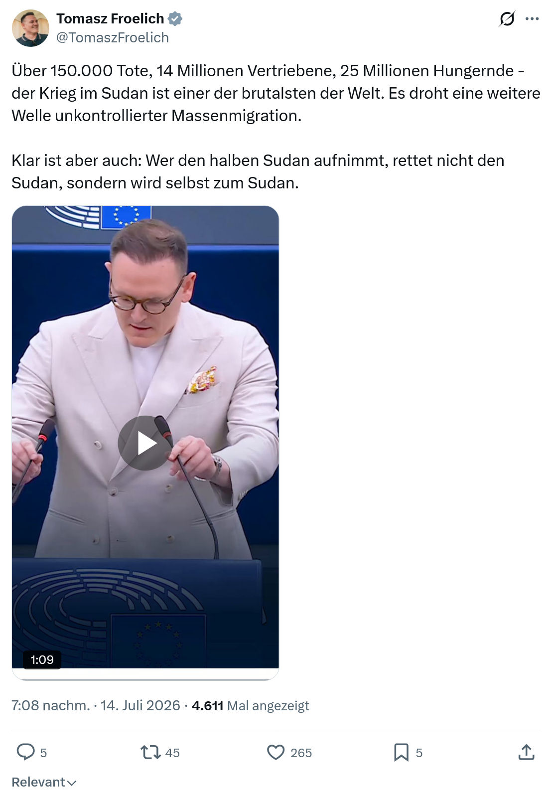 Tomasz Froelich: Über 150.000 Tote....