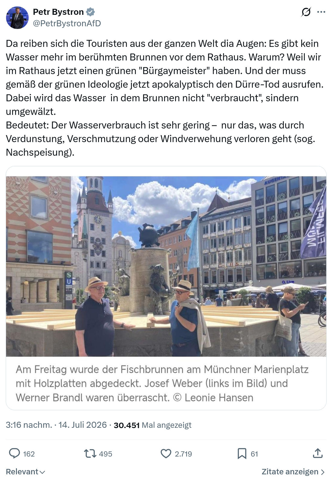 Petr Bystron: Da reiben sich die Touristen...