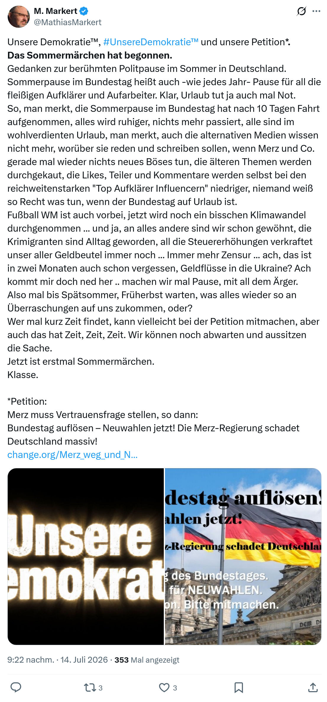 Mathias Markert: Unsere Demokratieᵀᴹ...
