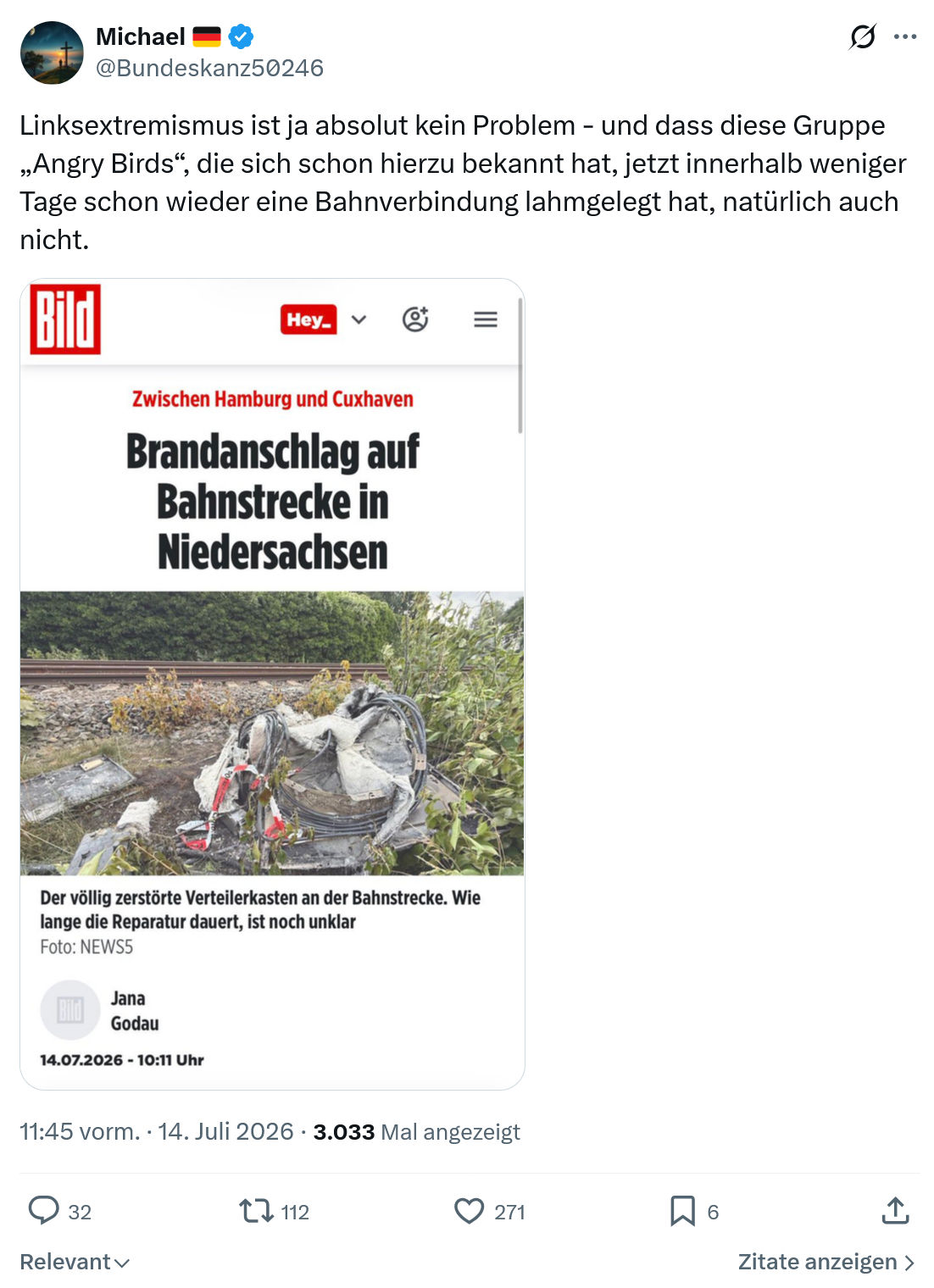 Michael: Linksextremismus ist ja absolut kein Problem...