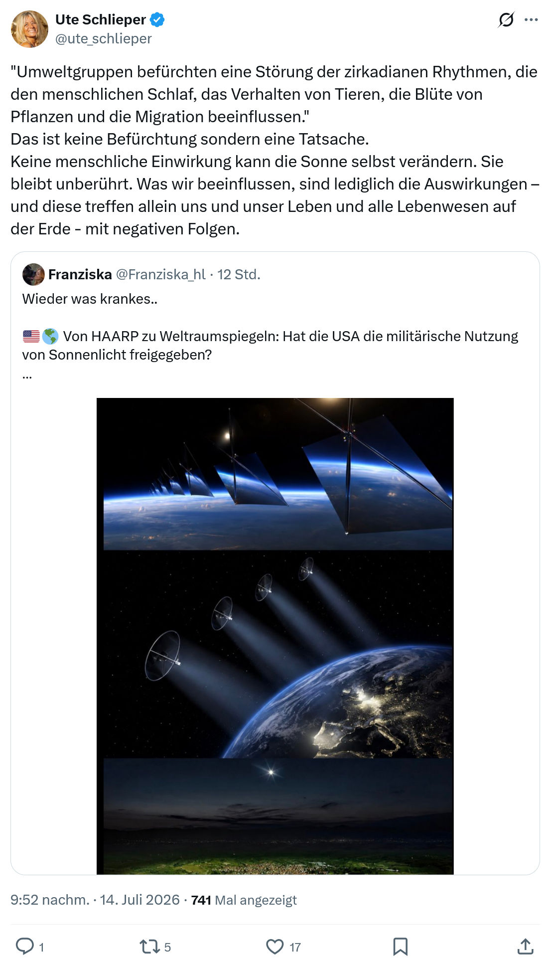 Ute Schlieper: Umweltgruppen befürchten eine Störung...