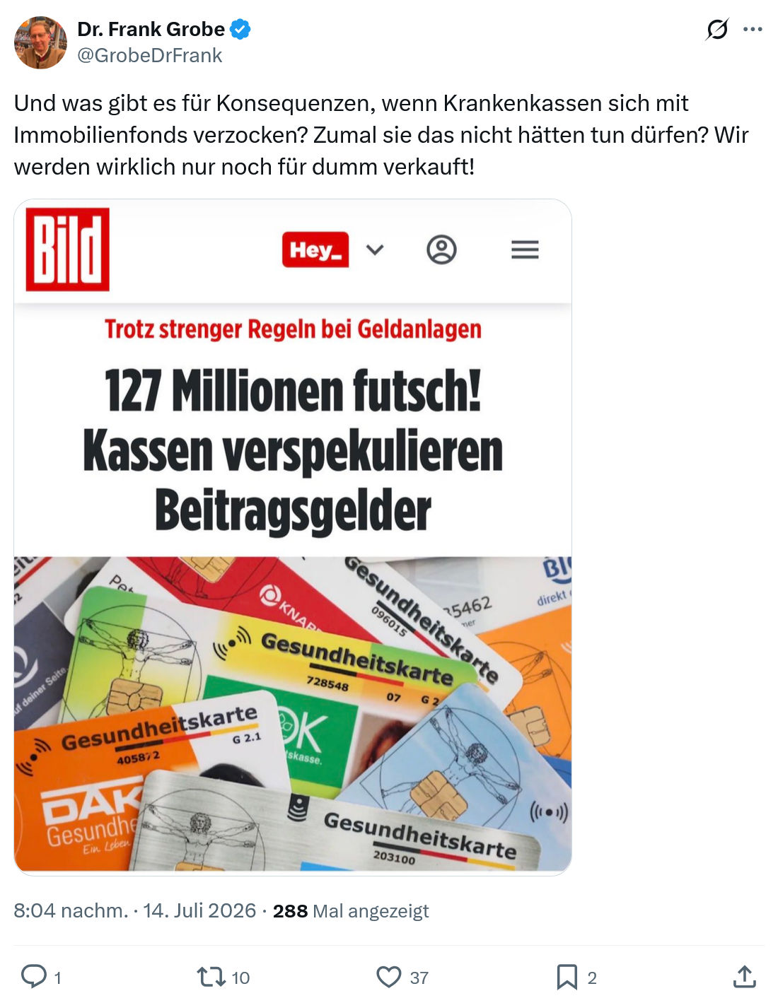 Frank Grobe: Und was gibt es für Konsequenzen...