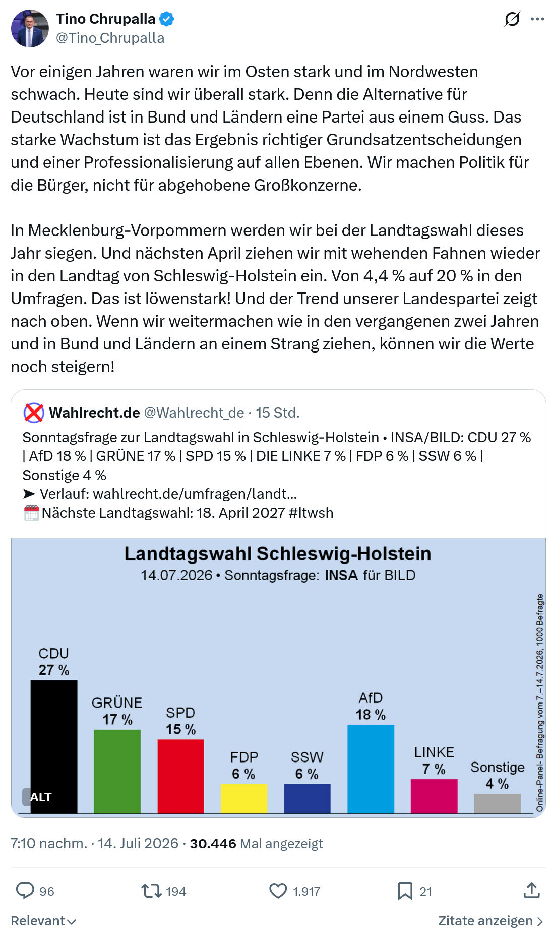 Tino Chrupalla: Vor einigen Jahren waren...