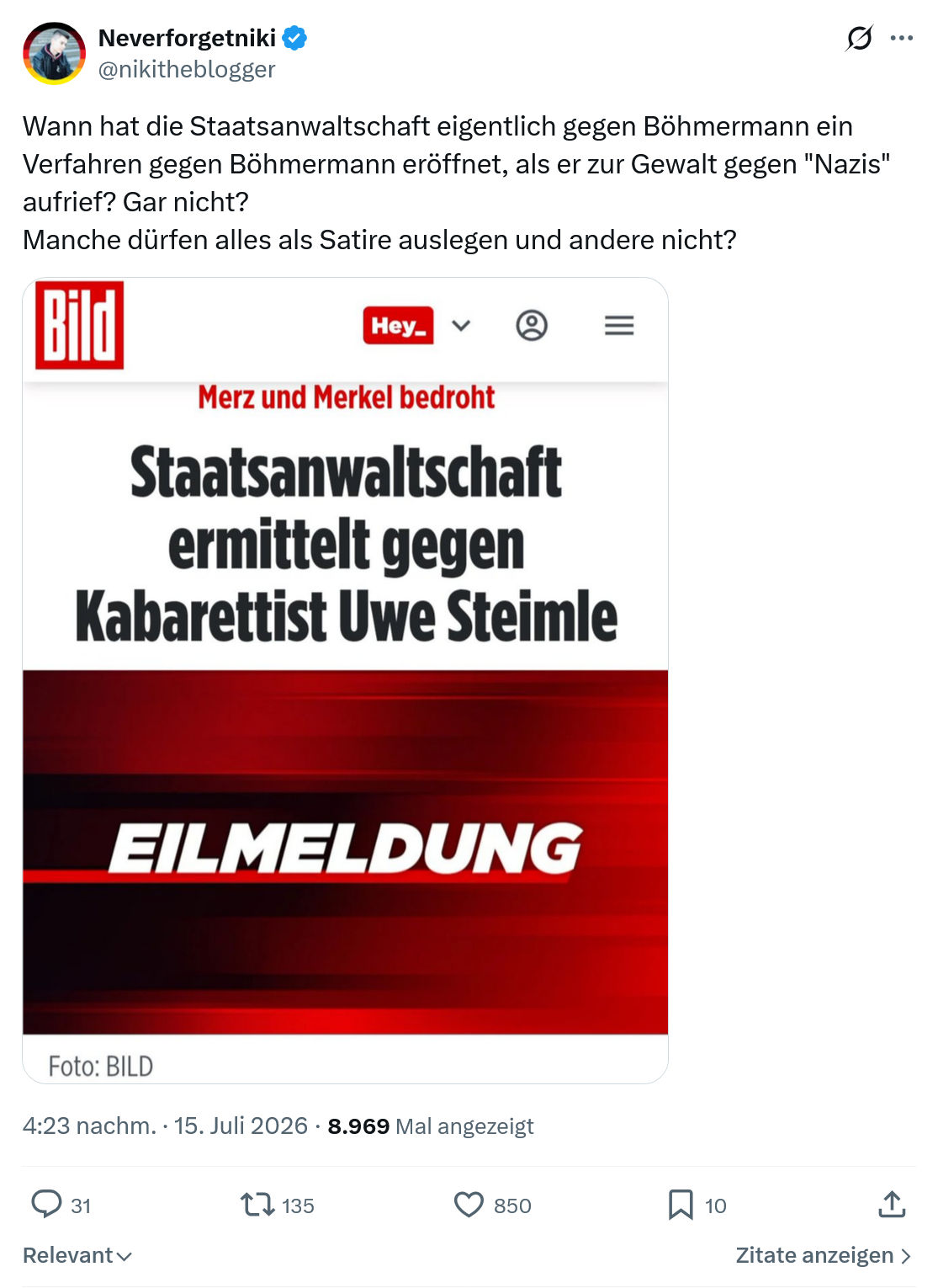 Neverforgetniki: Wann hat die Staatsanwaltschaft...