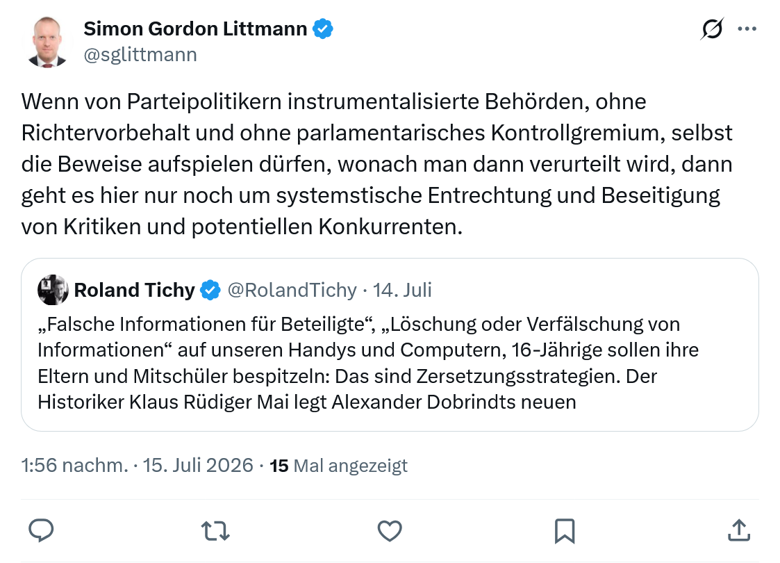 Simon Gordon Littmann: Wenn von Parteipolitikern...