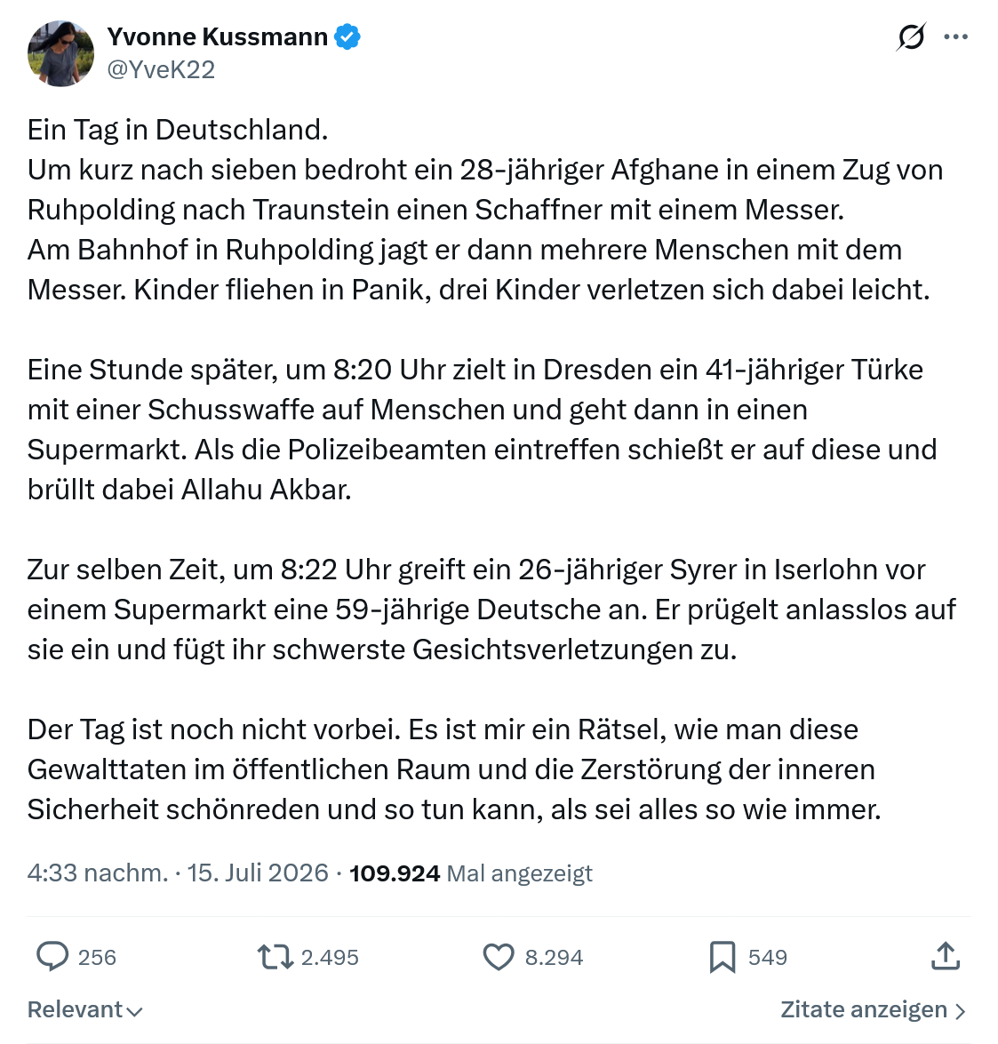Yvonne Kussmann: Ein Tag in Deutschland...