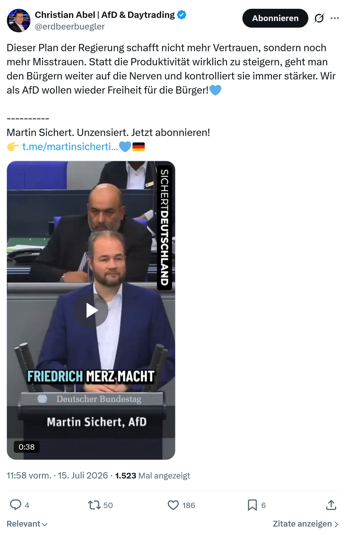 Christian Abel: Dieser Plan der Regierung...