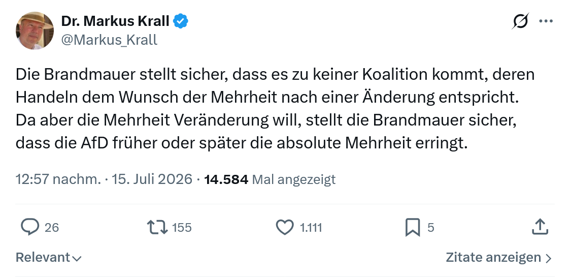 Markus Krall: Die Brandmauer stellt sicher...