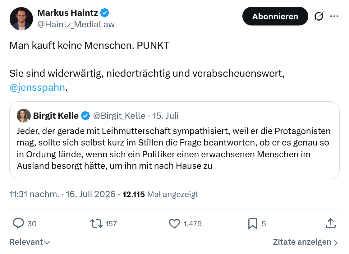Markus Haintz: Man kauft keine Menschen...