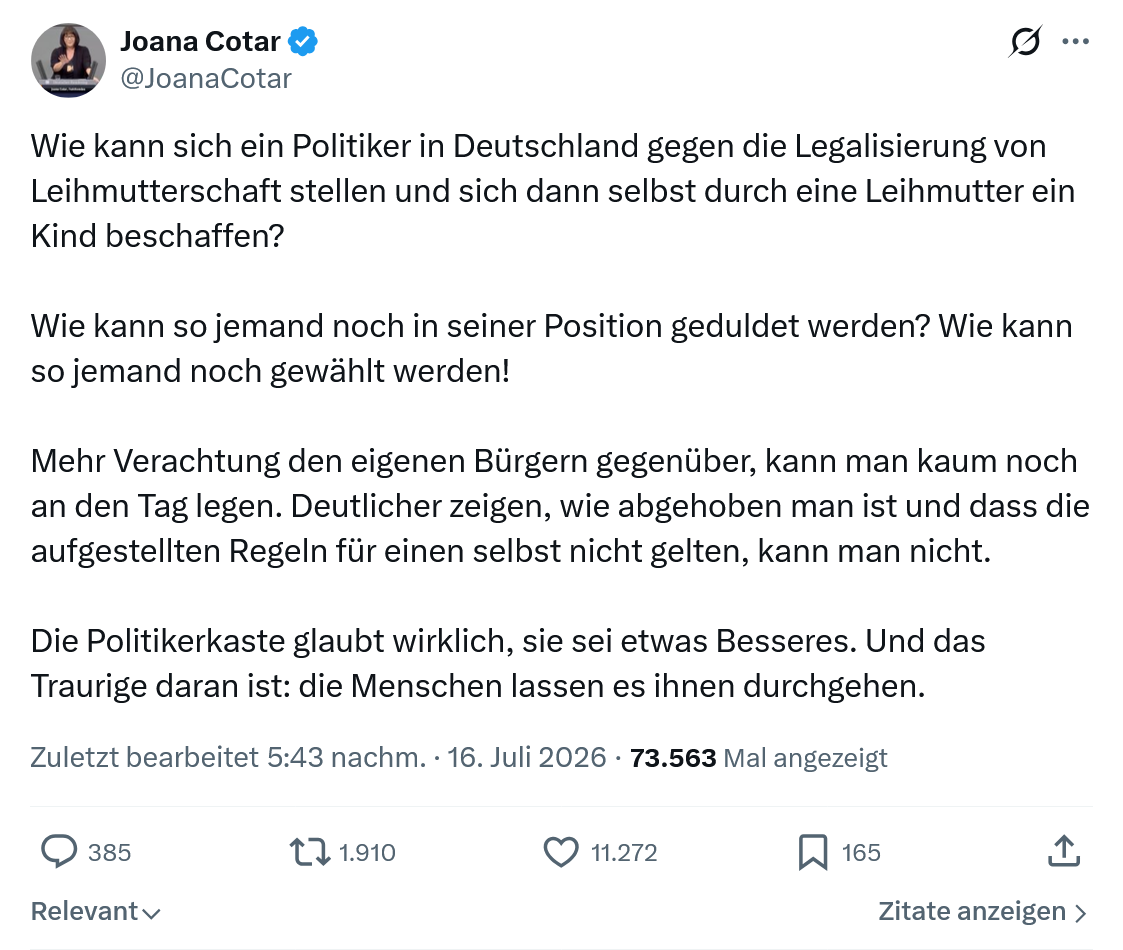 Joana Cotar: Wie kann sich ein Politiker in Deutschland...