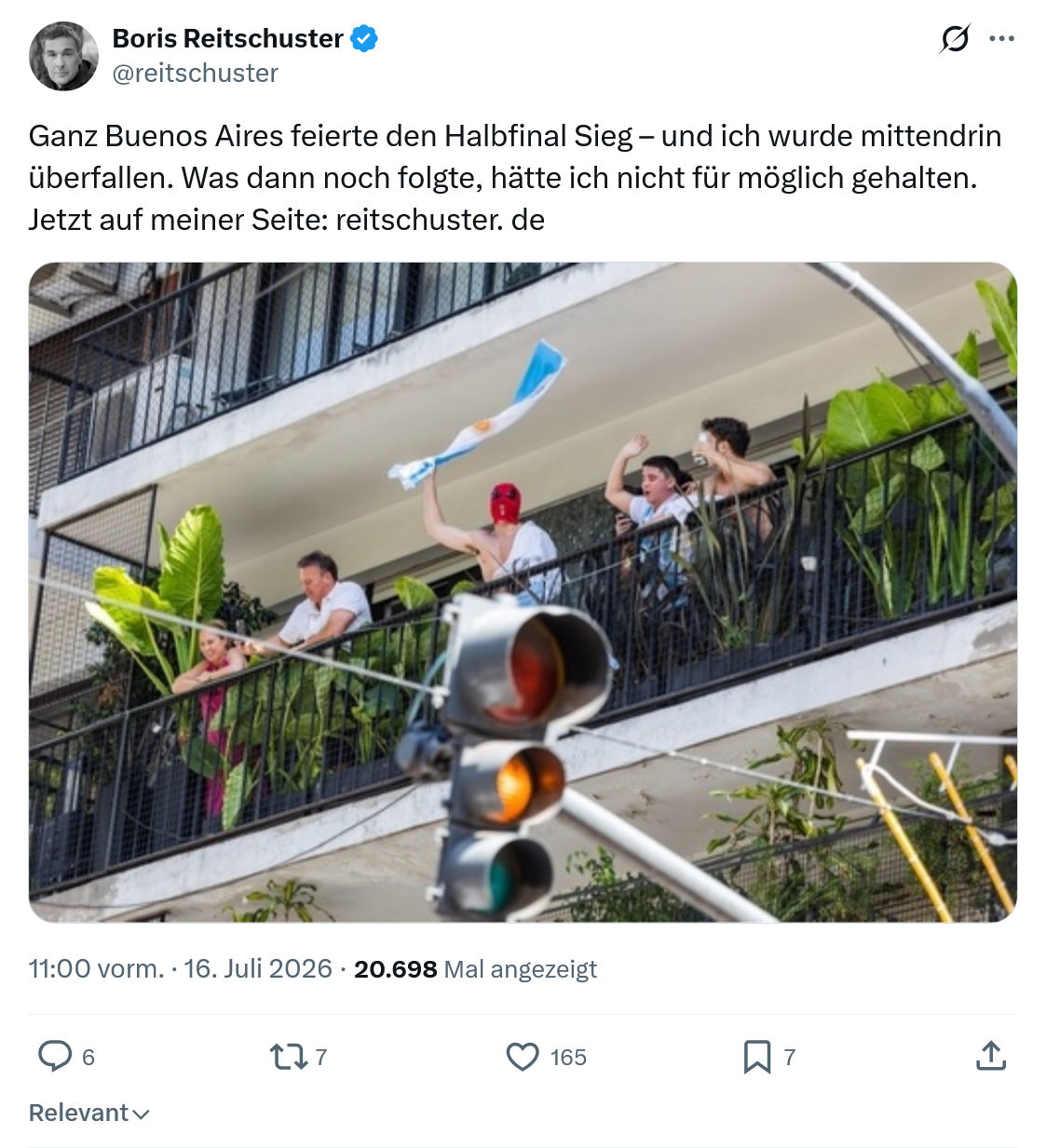 Boris Reitschuster: Ganz Buenos Aires feierte den Halbfinal Sieg...