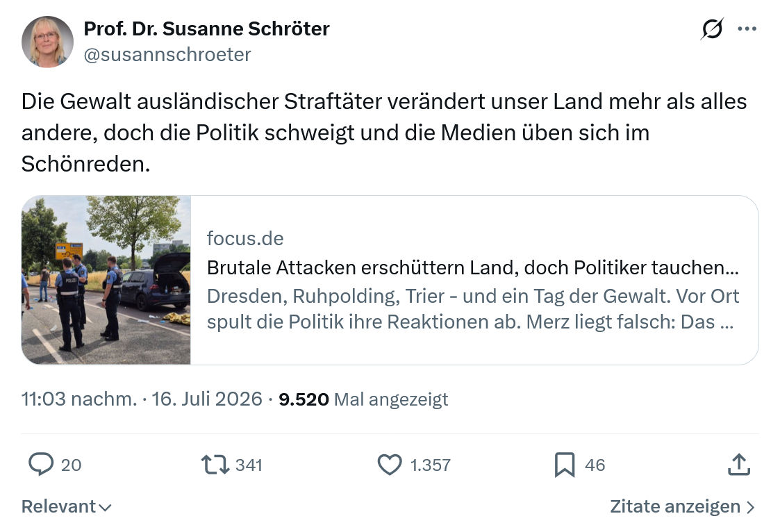 Susanne Schröter: Die Gewalt ausländischer Straftäter...