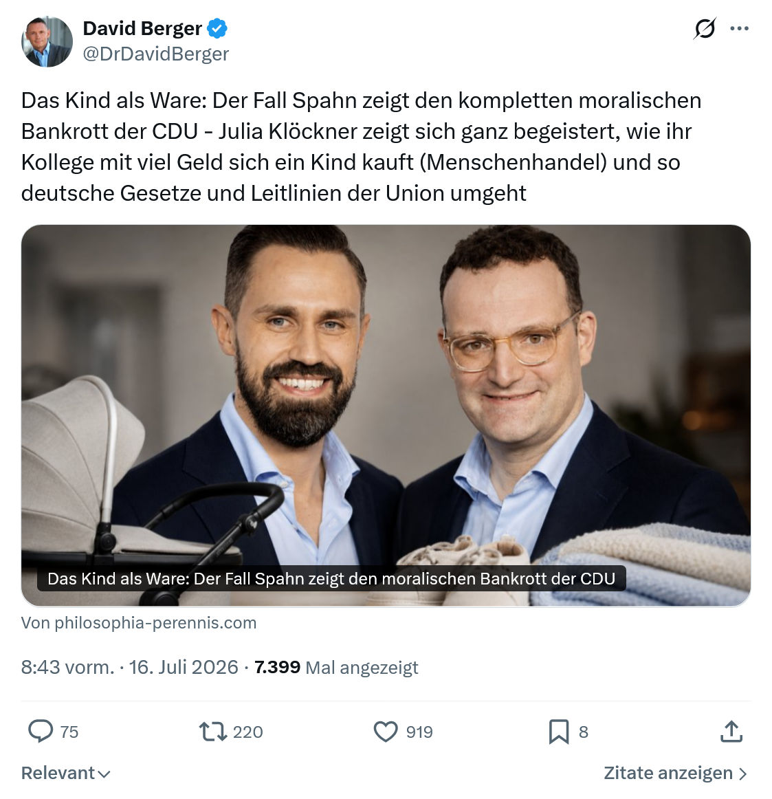 David Berger: Das Kind als Ware...