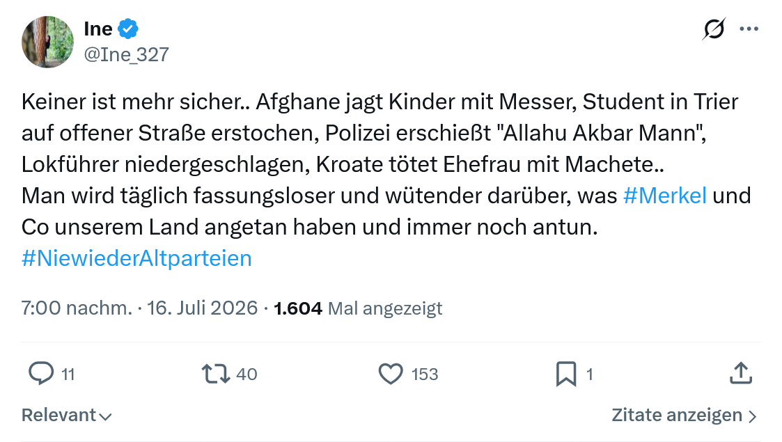 Ine: Keiner ist mehr sicher...