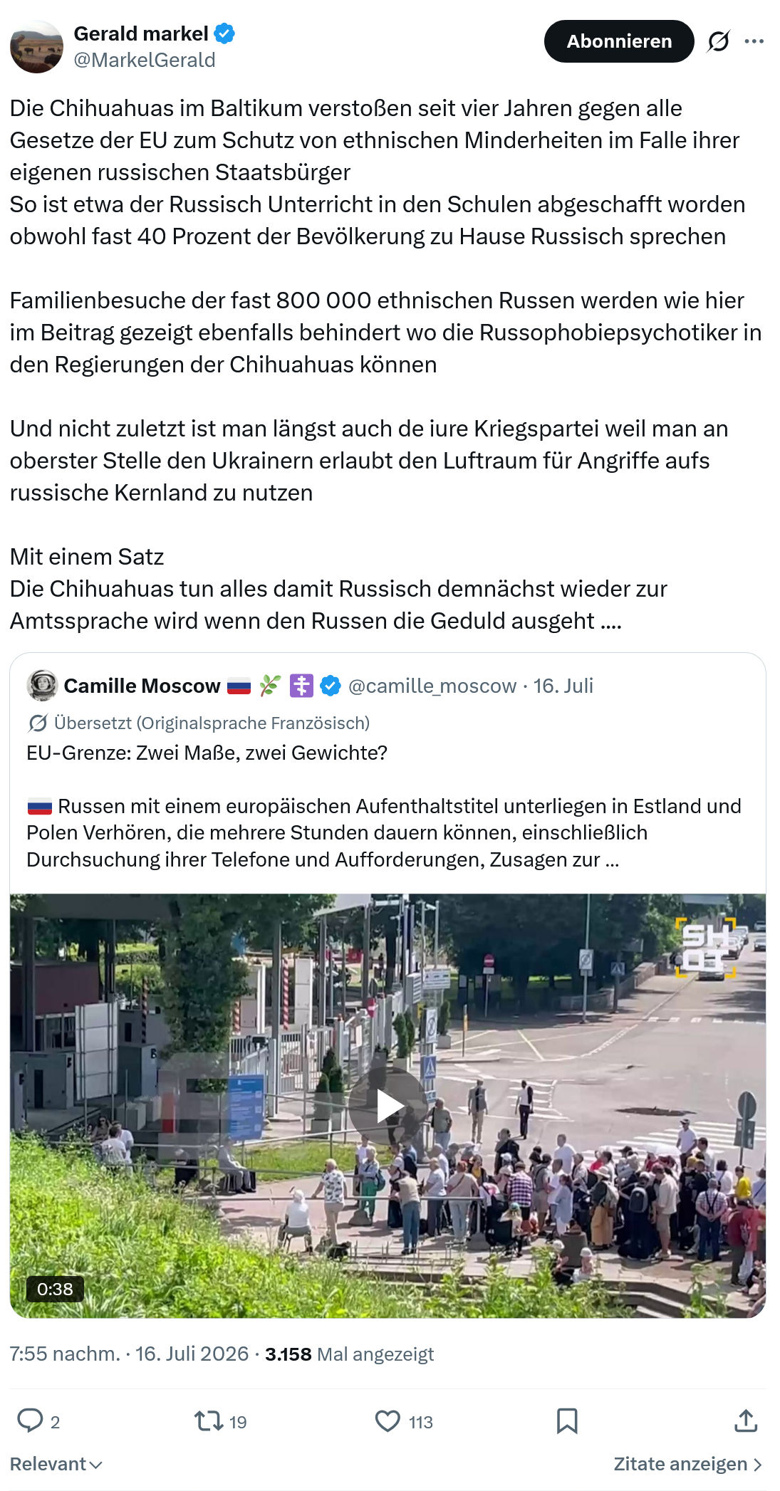 Gerald Markel: Die Chihuahuas im Baltikum verstoßen...