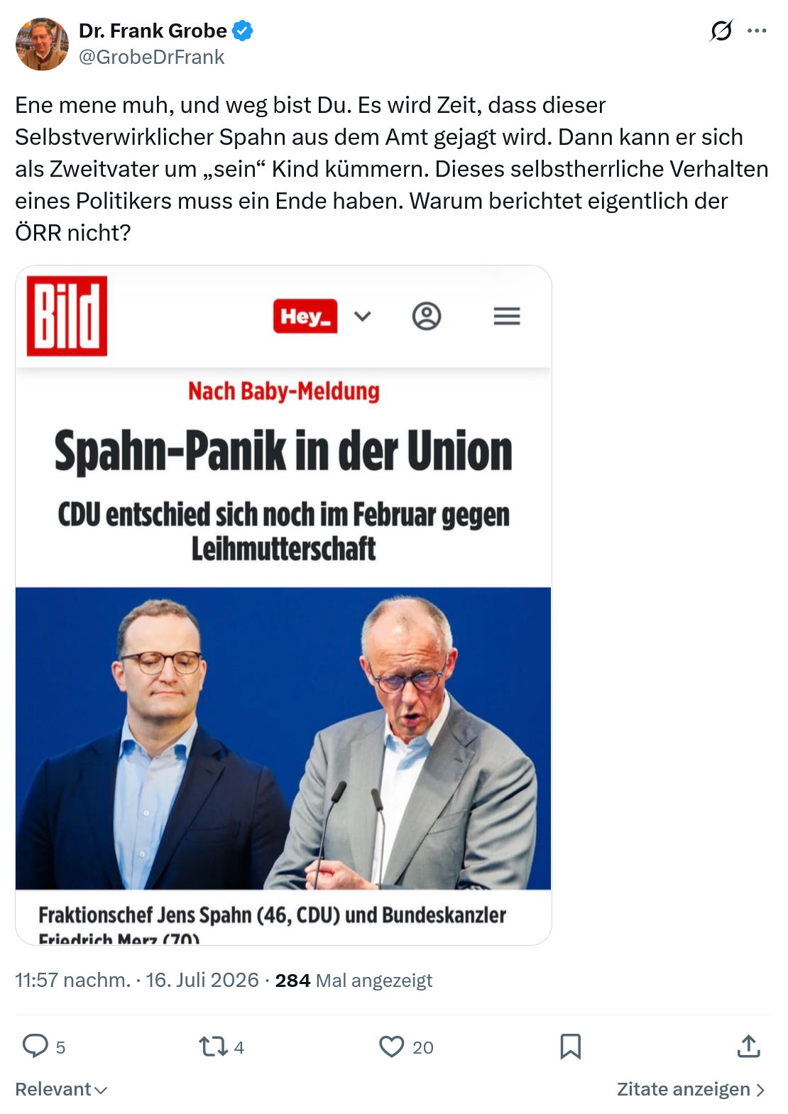 Frank Grobe: Ene mene muh, und weg bist Du...